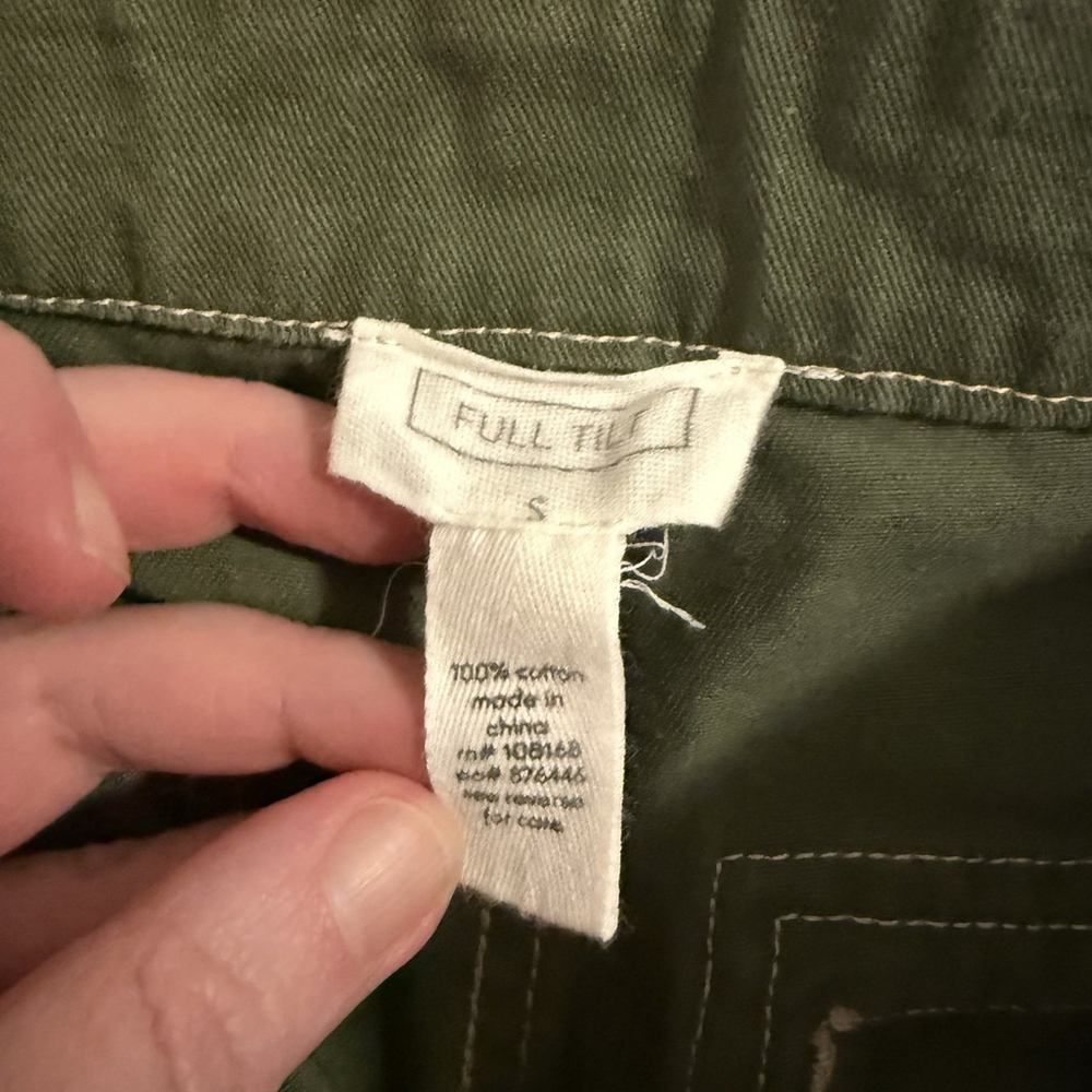 Y2K Full Tilt Women’s Wide Leg Cargo Pants Army Green Size Small 100% Cotton - Picture 8 of 8